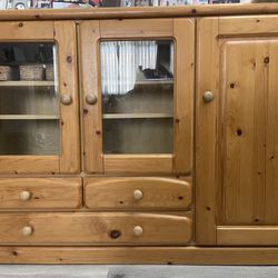 Solid Wood Kitchen / Storage Cabinet – Glass Doors