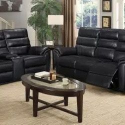 ✨BLACK RECLINER SOFA AND LOVESEAT 