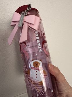 starbucks pink charm Bear tumbler bearista holiday collection limited edition 16 oz