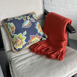 Matching Outdoor Pillow And Throw Blanket