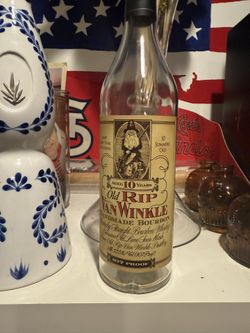 Empty Pappy Van Winkle Whiskey Bottle