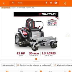 Murray
Cruz XD 50 in. 22.0 HP 724cc EXi2200 Series Briggs and
Stratton Engine Dual Hydrostatic Drive Gas Zero Turn
Mower