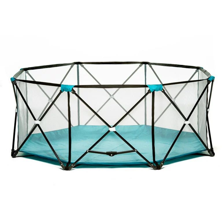 Regalo My Play® Portable Play Yard Indoor and Outdoor, Teal, 8-Panel Blue - 62" x 26"