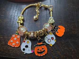 Halloween Charm Bracelet Gold Tone