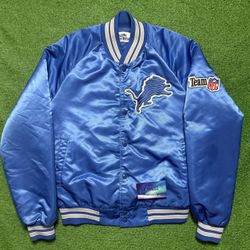 Vintage Detroit Lions Satin Jacket Small Preowned