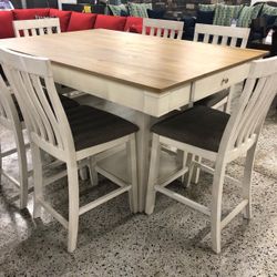 Nina White Counter Height Set (Dining table and Chairs