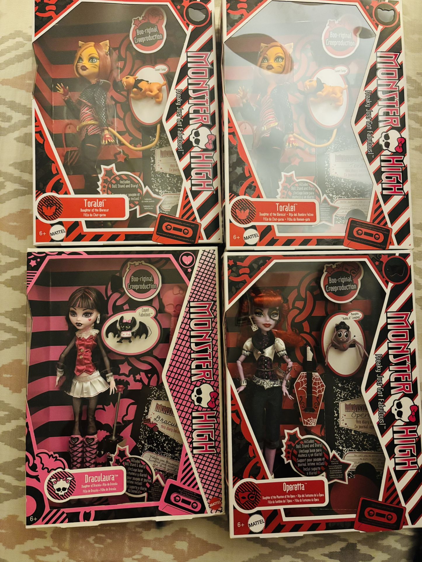 Moving out special! - MONSTER HIGH Creepoductions - Draculaura Toralei Operetta - NIB