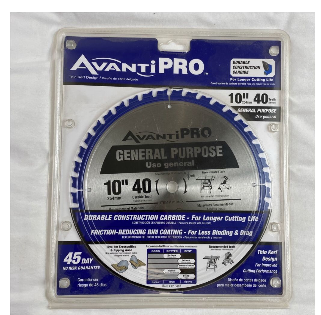 Avanti Pro 10 in. x 40-Tooth General Purpose Circular Saw Blade