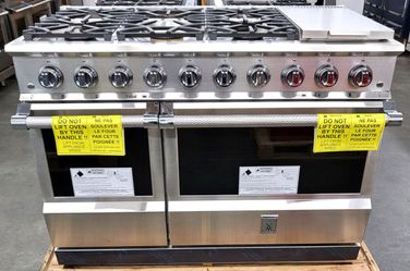 HESTAN 48" STAINLESS STEEL ALL GAS RANGE 5 BURNERS AND GRIDDLE