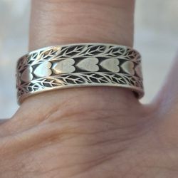 Vtg.Sterling Silver 925 " Hearts Galore "rings-sz7