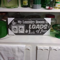 Canvas Laundry Room Sign Loads Of Fun !     Please Check Out My Other Items Posted As Well