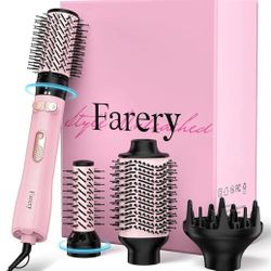 Farery 4-in-1 Rotating Blow Dryer Brush Set | Oval Volumizing Barrel