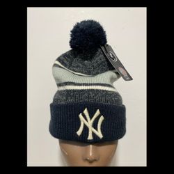 New York Yankees MLB '47 Brand Winter blue Beanie Knit Ski Cap Hat NEW!! 