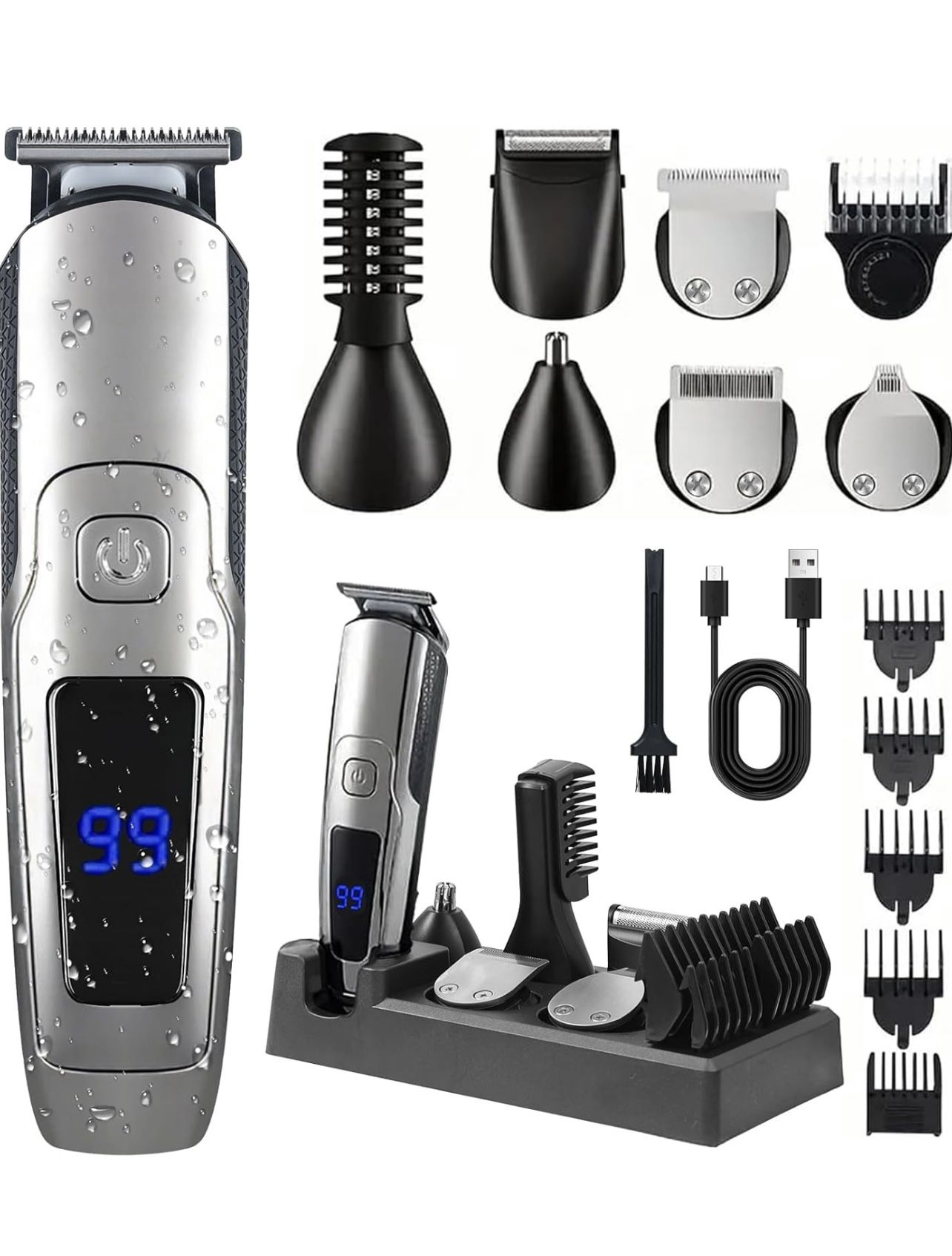 Hair Trimmer, Nose Hair Trimmer, Cordless Hair Clippers, All-in-One Grooming Kit