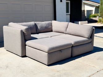 Modular Sofa Couch Sectional and Ottoman