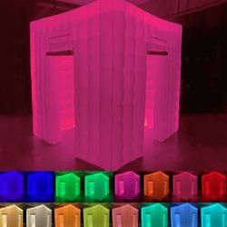 Used White LED Inflatable Photo Booth Enclosure, 8.2 x 8.2ft 