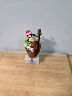 Disney Goofy Christmas Figurine with Bass