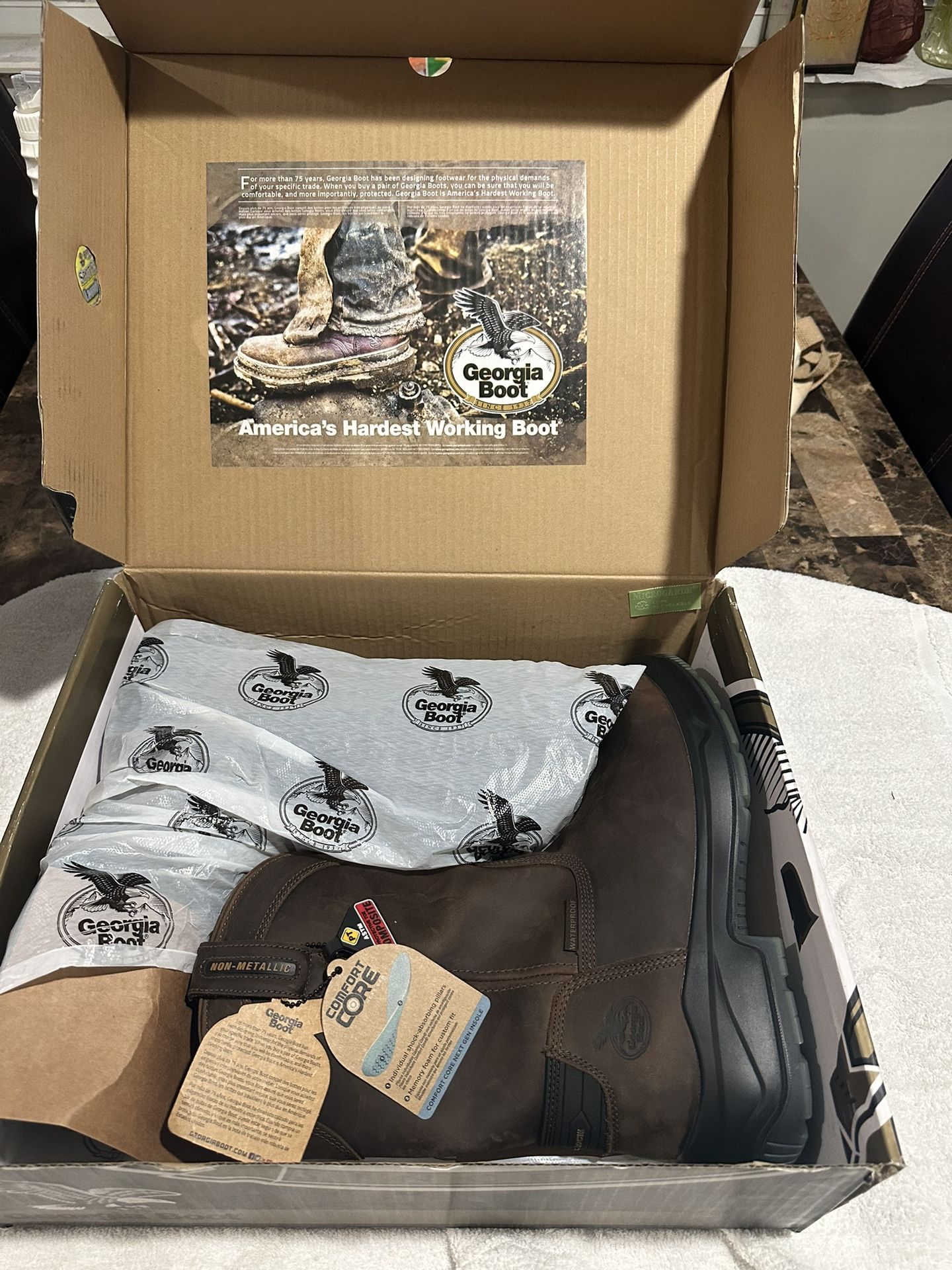 Georgia Boot Men’s 11.5 Composite Toe Leather Waterproof Boots