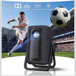 Short Throw Projector 4K Compatible with Netflix,1200ANSI Ceiling Projector Portable for Bedroom/Outdoor Auto focus 6D Keystone Dolby Smart Home Proje