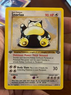 Pokémon Snorlax Jungle 27/64 1st Edition Non-Holo English 1999 TCG WOTC Card LP