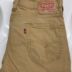 Levis Jeans Pants 514 34x32 Beige Khaki Athletic Straight Stretch Mens