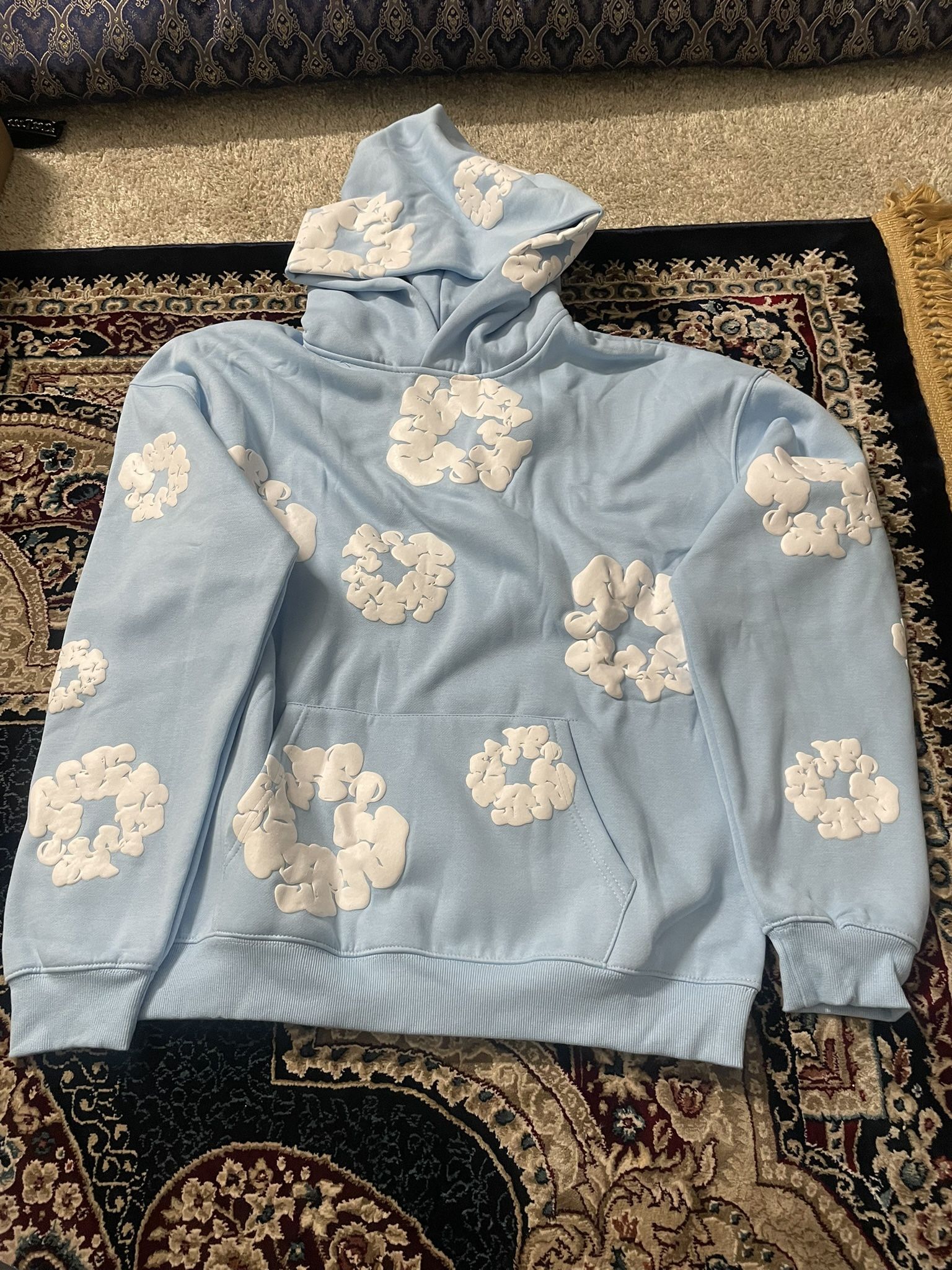 Men’s denim Tears powder blue hoodie size M