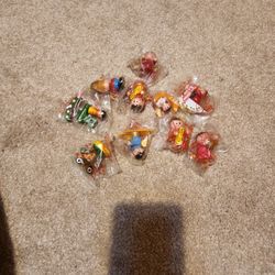 vintage RUSS painted wooden Christmas ornament Lot Of 10
