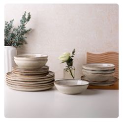 AmorArc Ceramic Dinnerware 4 Sets Total 12 