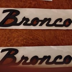 1 Pair Of Black Ford Racing Bronco Script Emblems