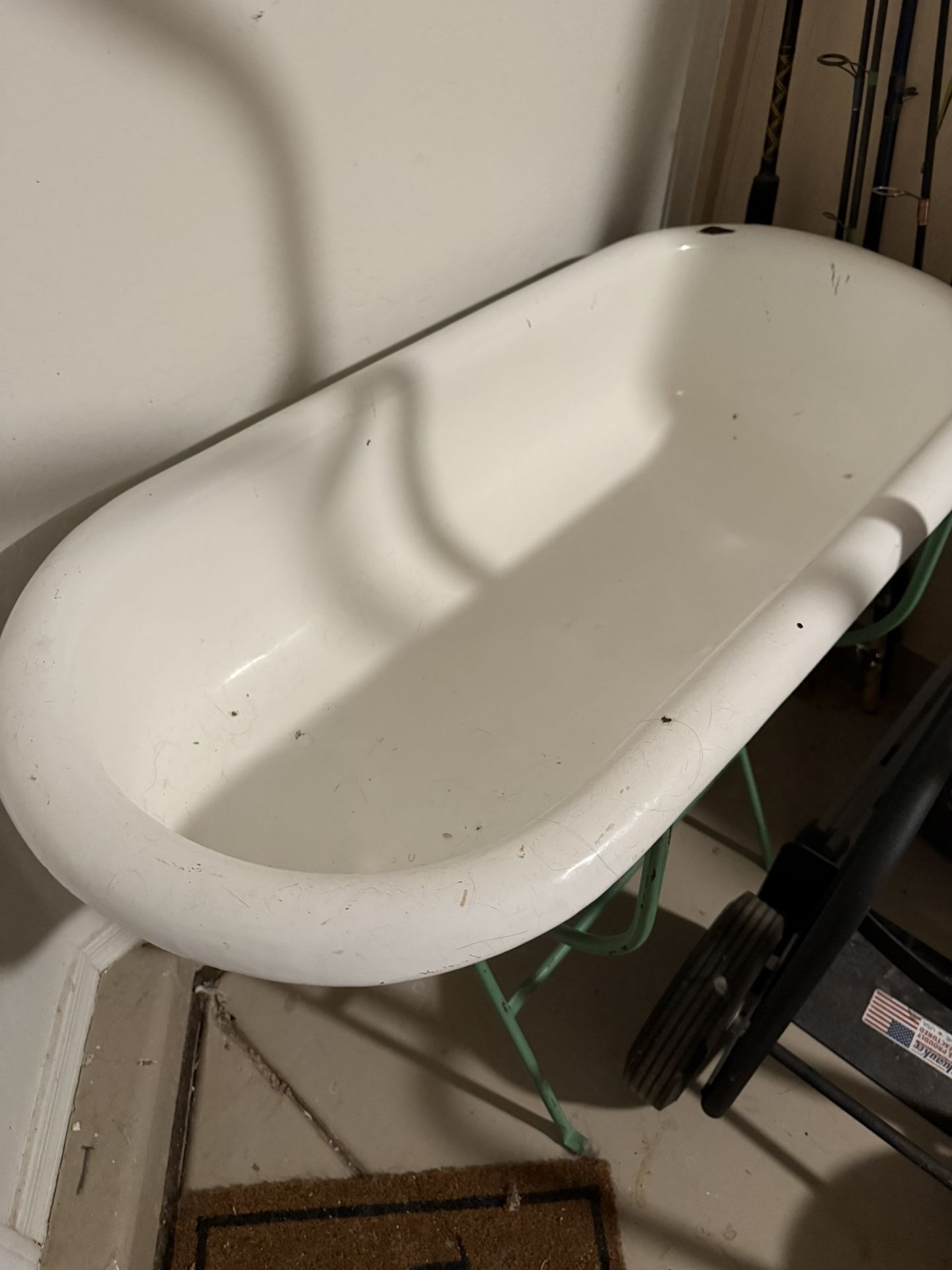 Antique 1930’s Hungarian Enamel Baby Bathtub