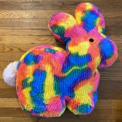 Dan Dee Plush Bunny Rabbit Shaped 22" Rainbow Tie Dyed Stuffed Animal Easter