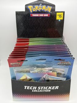 Prismatic Evolutions Tech Sticker Collection Display - New & Sealed Pokemon