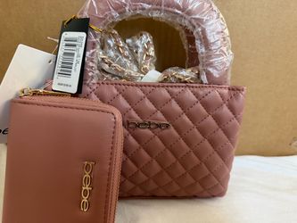 Bebe sofie satchel w/ wallet dark blush