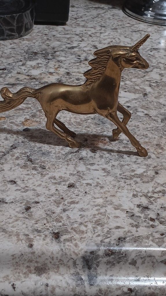 Solid Brass Unicorn Figure