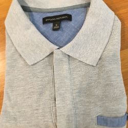 Mens Banana Republic Gray Polo Size S