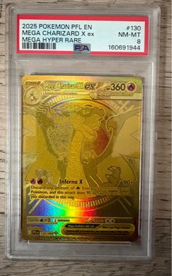 PSA 8 Mega Charizard X ex Hyper Rare 130/094