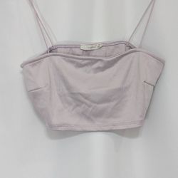Timing Lilac Ribbed Square Neck Cropped Cami Top - Size Medium - Item #: TOP-038