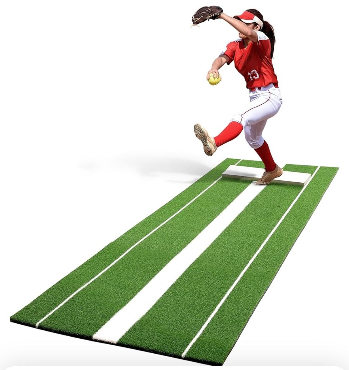 Softball Pitching Mat with Rubber