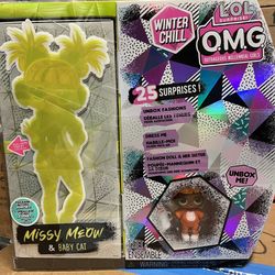 L.O.L. Surprise! O.M.G. Winter Chill Missy Meow Fashion Doll & Baby Cat Doll with 25 Surprises