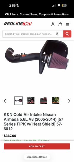 K&N Cold Air Intake Nissan Armada 5.6L V8 (2005-2014)