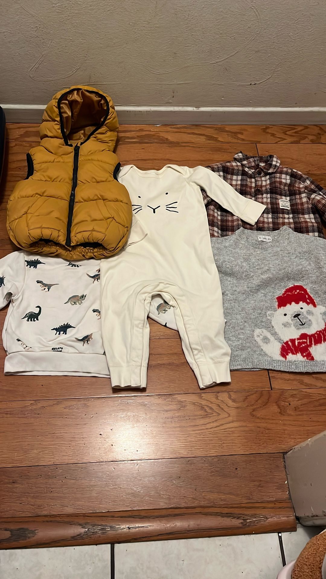 Lot Of 6pcs Toddler Boy Size 2T Clothes Hannah Anderson One Piece Christmas Sweater Puff Vest Jacket 