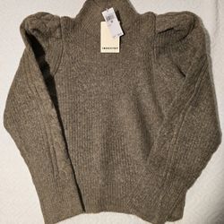 Industry Clothing Women Taupe Heather Mock Neck Knit Sweater *ALL SIZES*