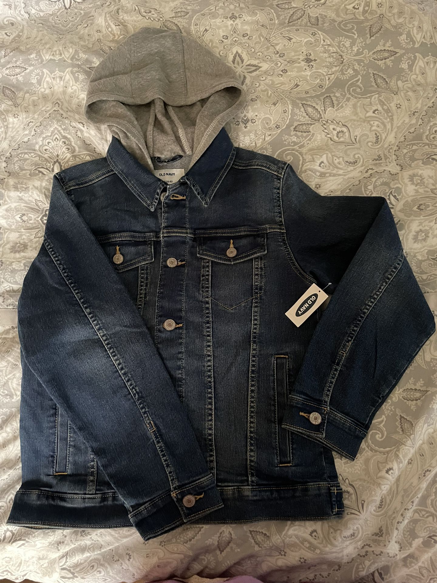 Boys Size 14-16 Old Navy Denim Hooded Jacket (Brand New With Tags)