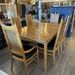 STUNNING MCM Dining Set / Mid Century Table & 6 Chairs / 3 Leaves