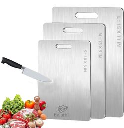 Stainless Steel Cutting Board Set of 3,Non Toxic Cutting Boards for Kitchen