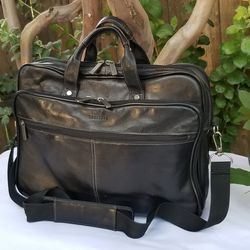Heritage Black Leather Computer Case,
