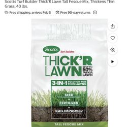 Scotts Turf Builder Thick'R Lawn Tall Fescue Mix, Thickens Thin Grass, 40 lbs.