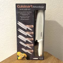 NEW Cuisinart Advantage 5 Knife Set - White & Rose Gold Ceramic Kitchen Knives