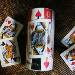Queen of Hearts Poker Candle, Red Black Tarot Card Candle 6" 