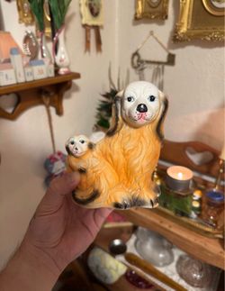 Vintage Japan pottery Cocker Spaniel dogs figurine